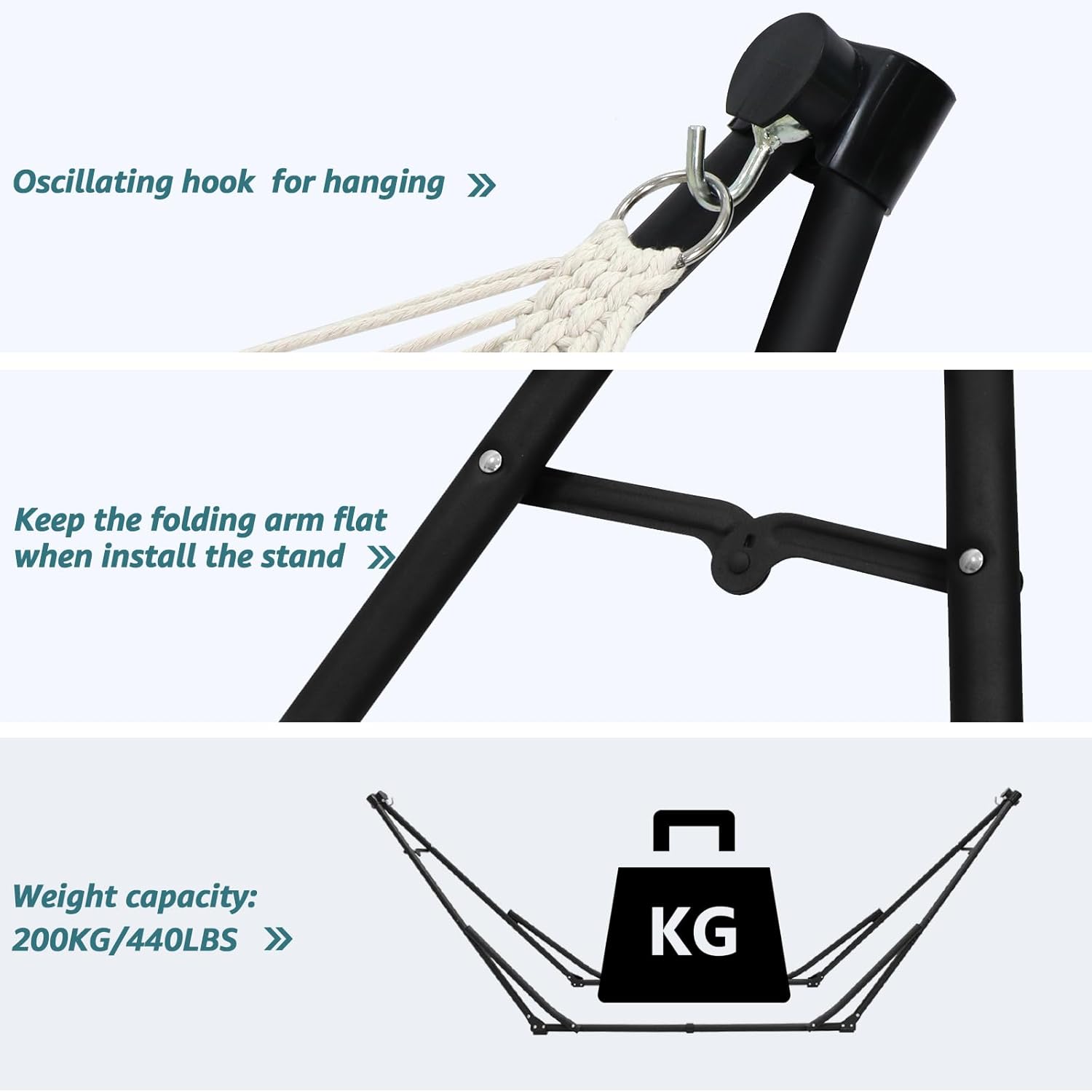 Anyoo Amaca da Giardino e Sedia con Supporto Pieghevole - immagine 4