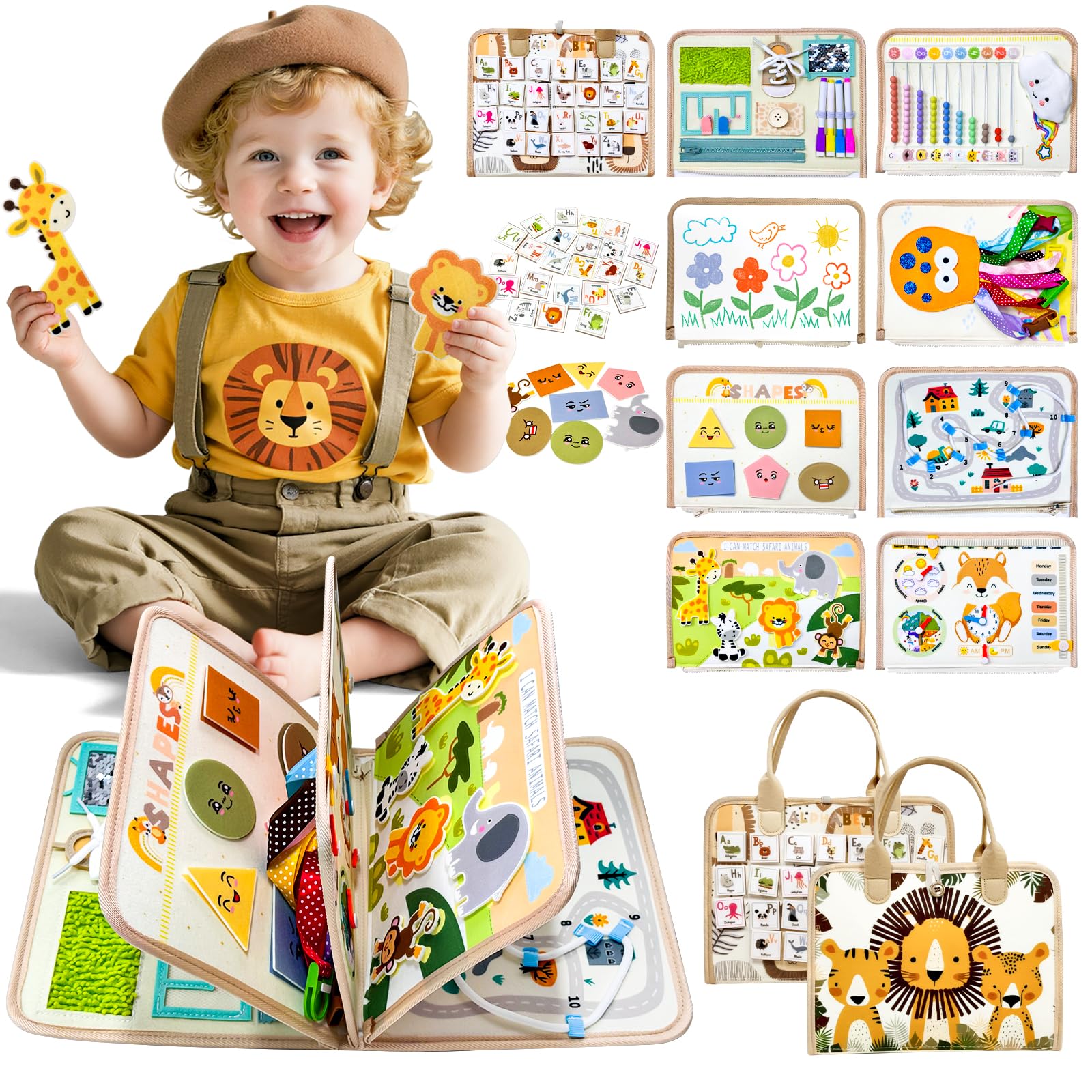Sumtoco Busy Board - Libro Interattivo Montessori