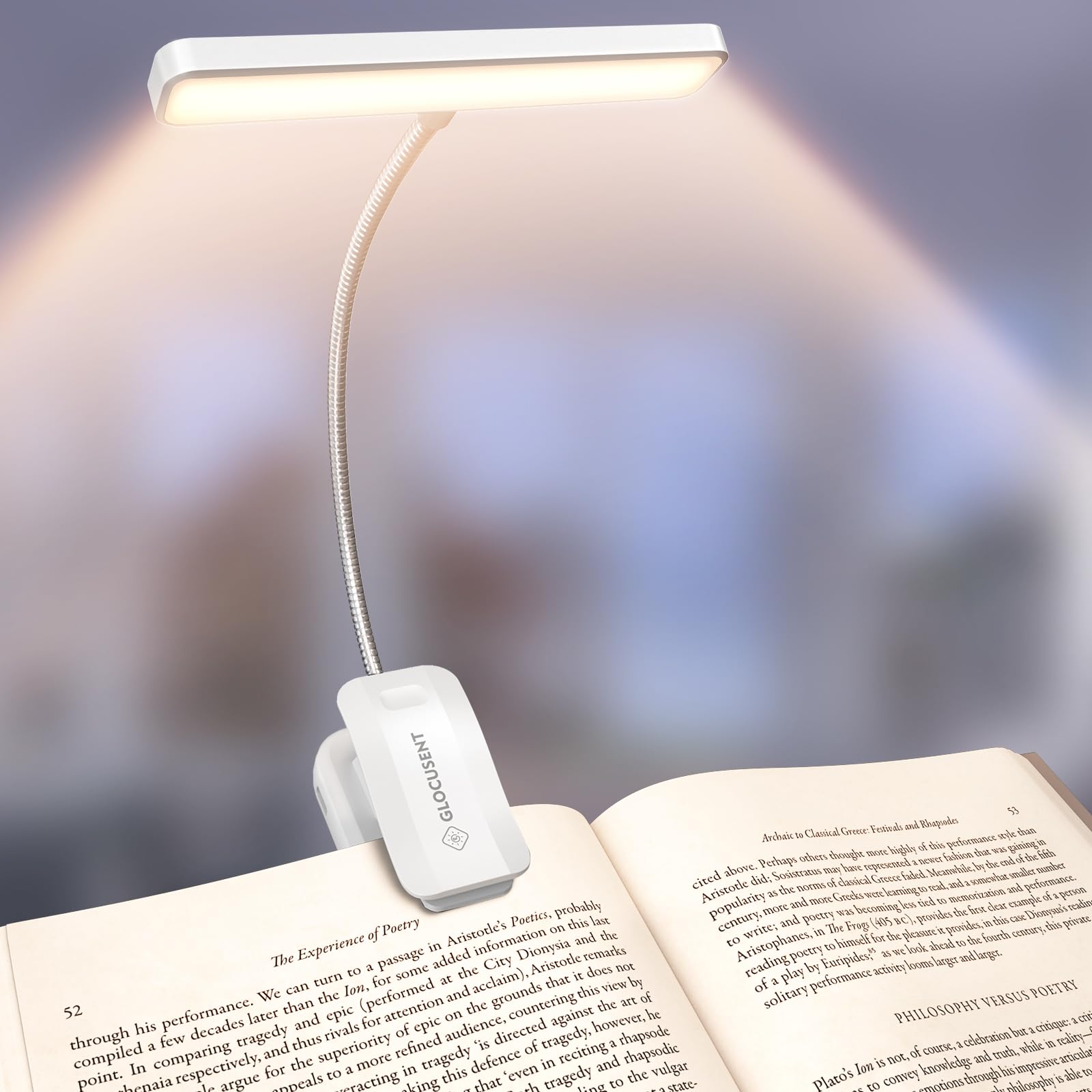 Glocusent Luce per Lettura Libri 26 LED USB-C