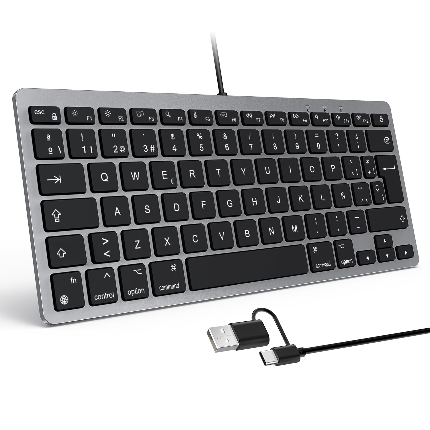 Omoton Tastiera con Cavo per Mac, Dual Connection