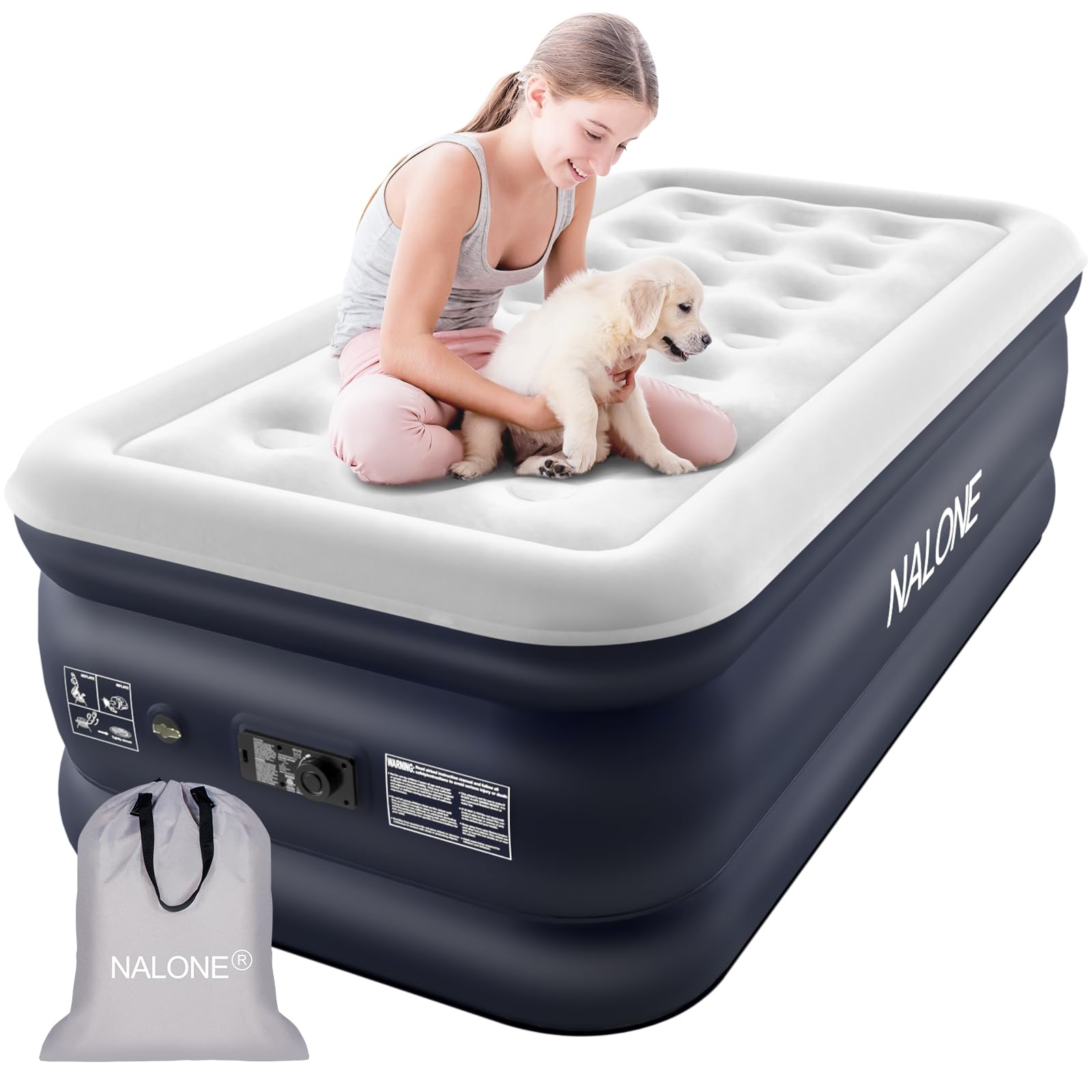 Nalone Letto Gonfiabile Singolo con Pompa Integrata