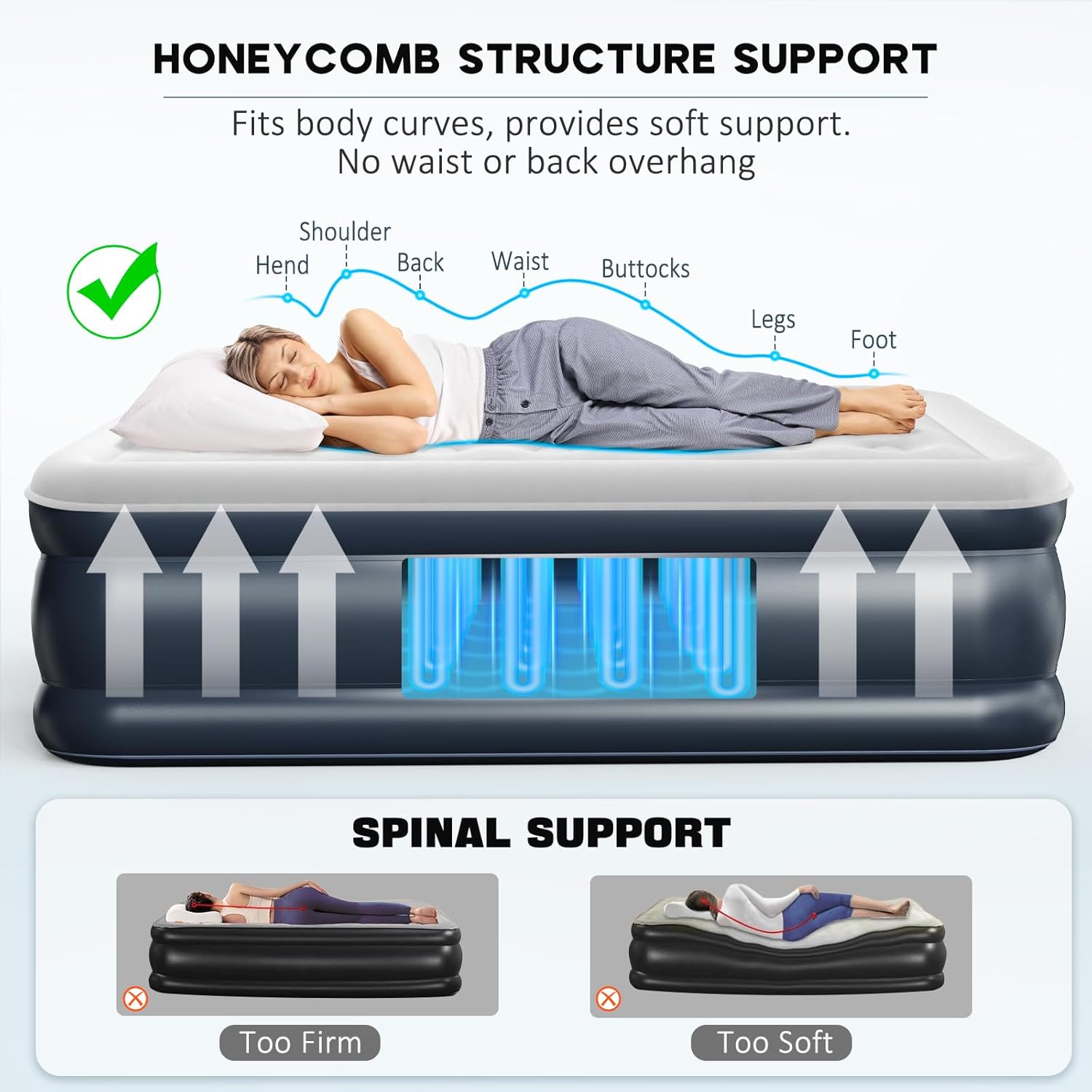 Nalone Letto Gonfiabile Singolo con Pompa Integrata - immagine 3