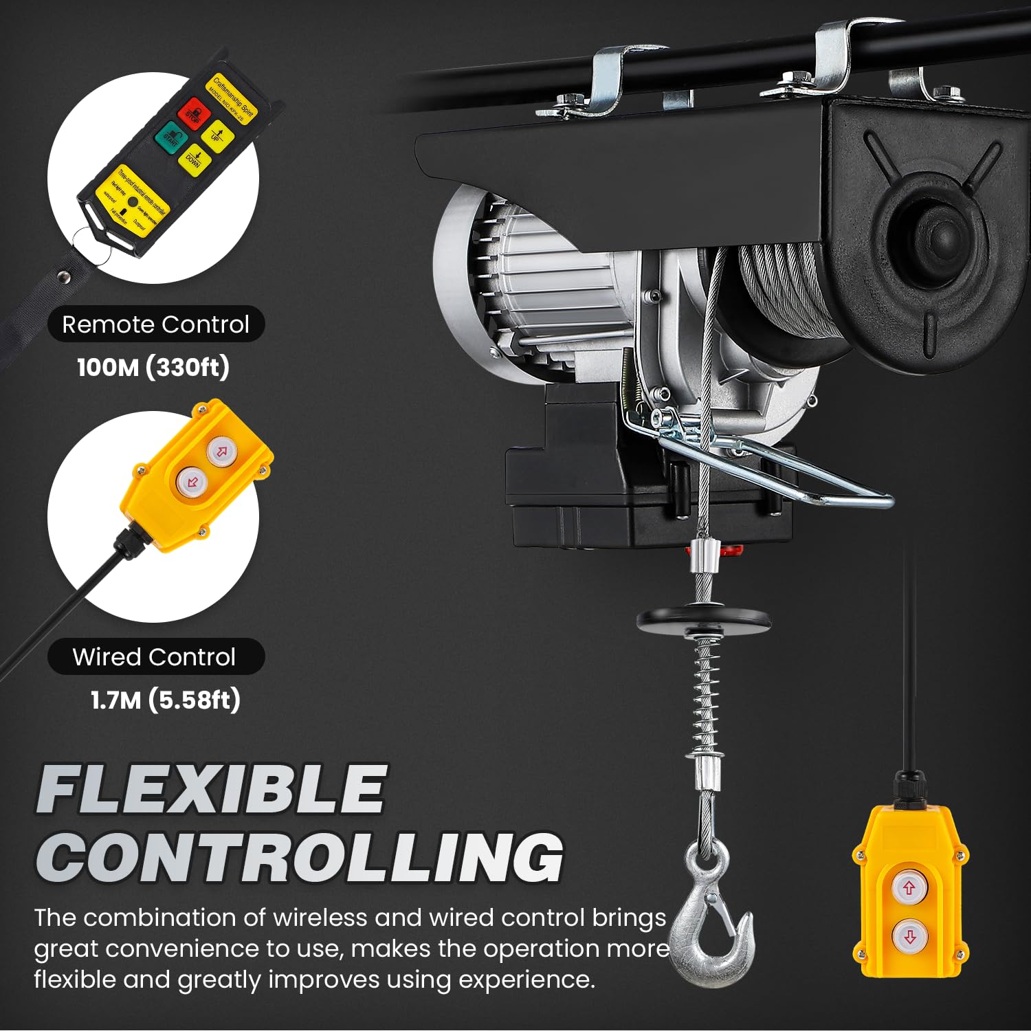 Mxmoonant Paranco Elettrico 140/280 kg, 1600W - immagine 3