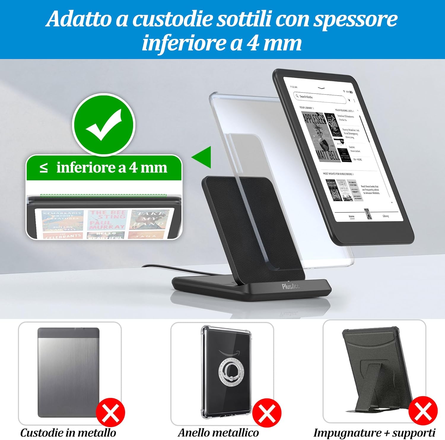Plusacc Ricarica Wireless per Kindle Paperwhite Signature - immagine 3