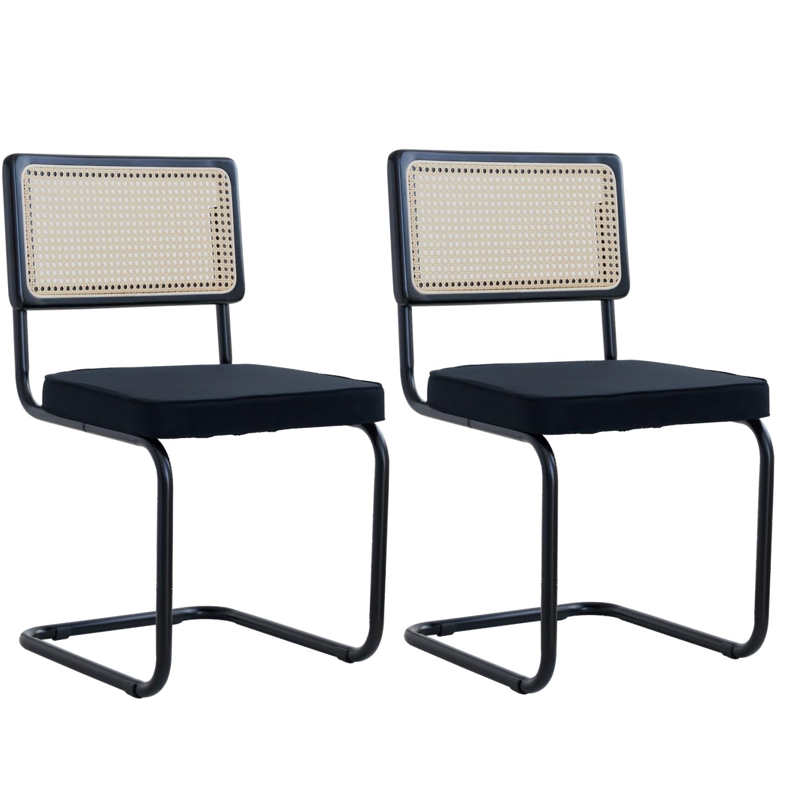 Grandca Home Set 4 Sedie da Cucina in Rattan Imbottite