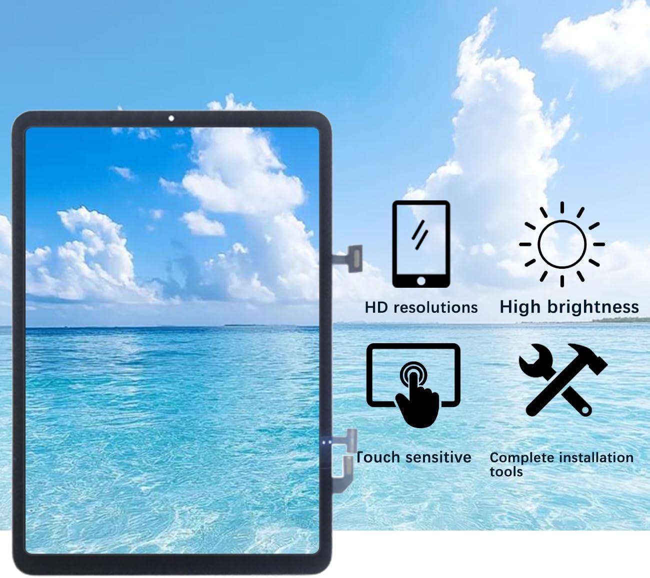 Hlygzx Schermo Display di Ricambio per iPad Air 4 2020 - immagine 4