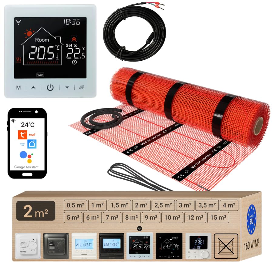 Tappetino riscaldante con termostato W100 WI-FI bianco (2㎡)