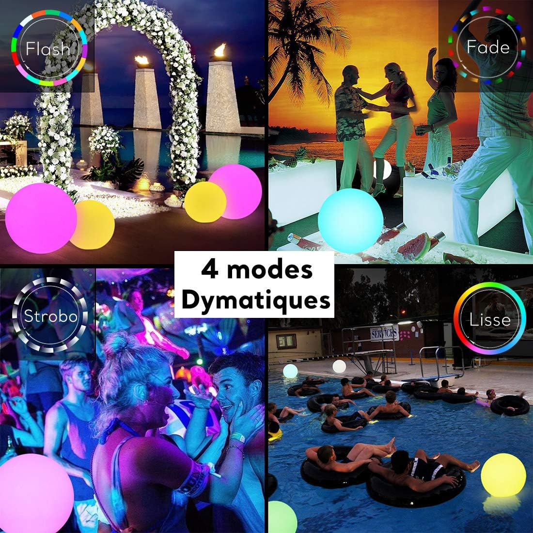 Mr.Go Palla Luminosa LED da Giardino 40 cm, Multicolore - immagine 3