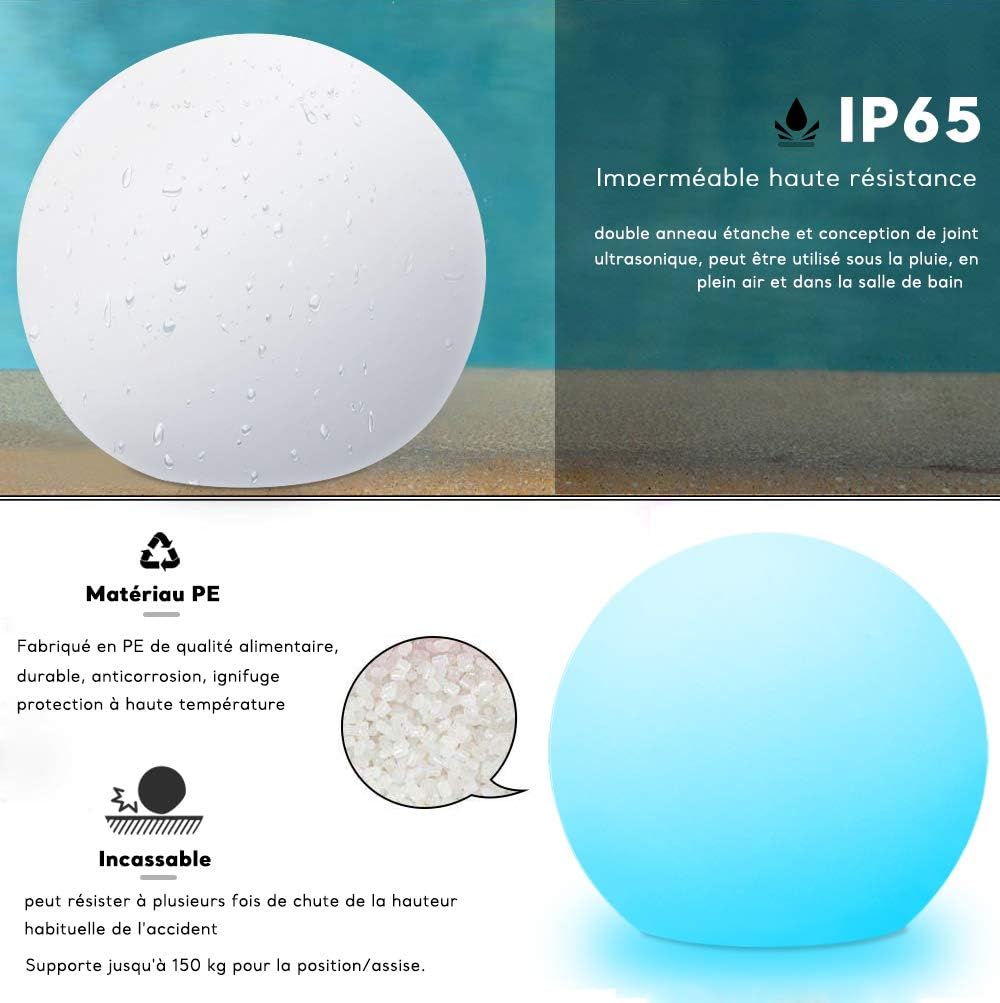 Mr.Go Palla Luminosa LED da Giardino 40 cm, Multicolore - immagine 4