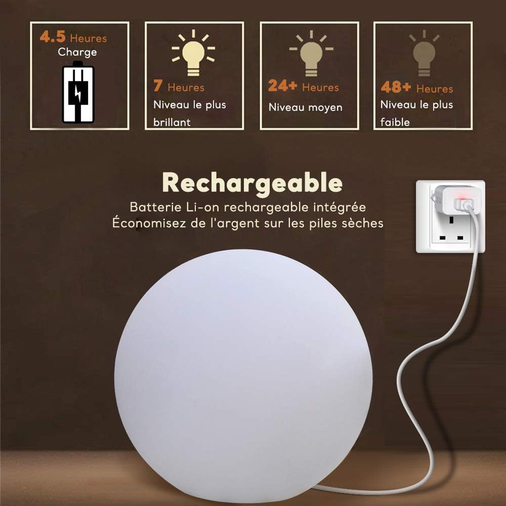 Mr.Go Palla Luminosa LED da Giardino 40 cm, Multicolore - immagine 5