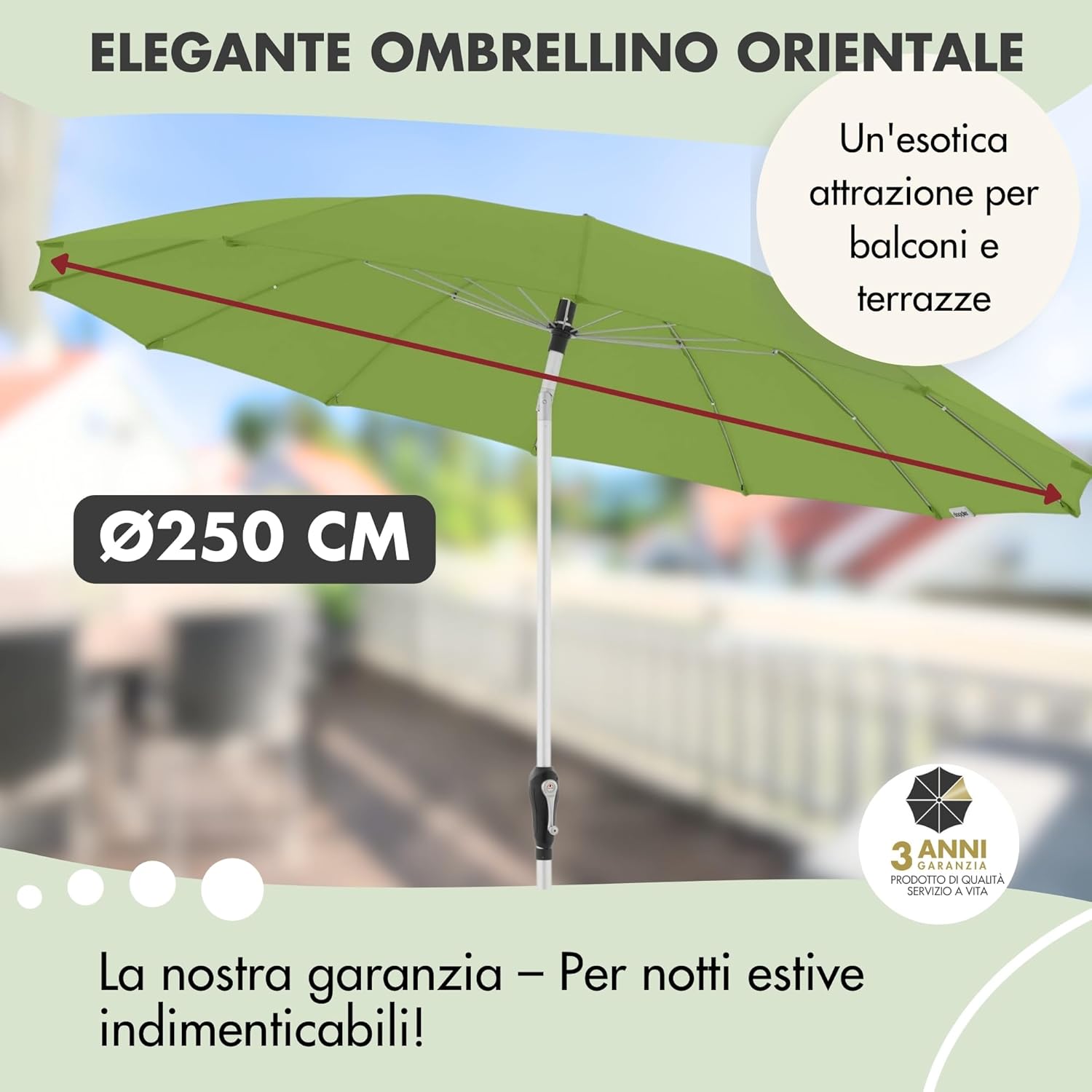 Doppler Ombrellone da Giardino in Alluminio 250cm - immagine 2