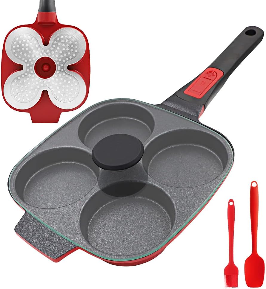 Padella Pancake 4 Fori con Coperchio - immagine 1