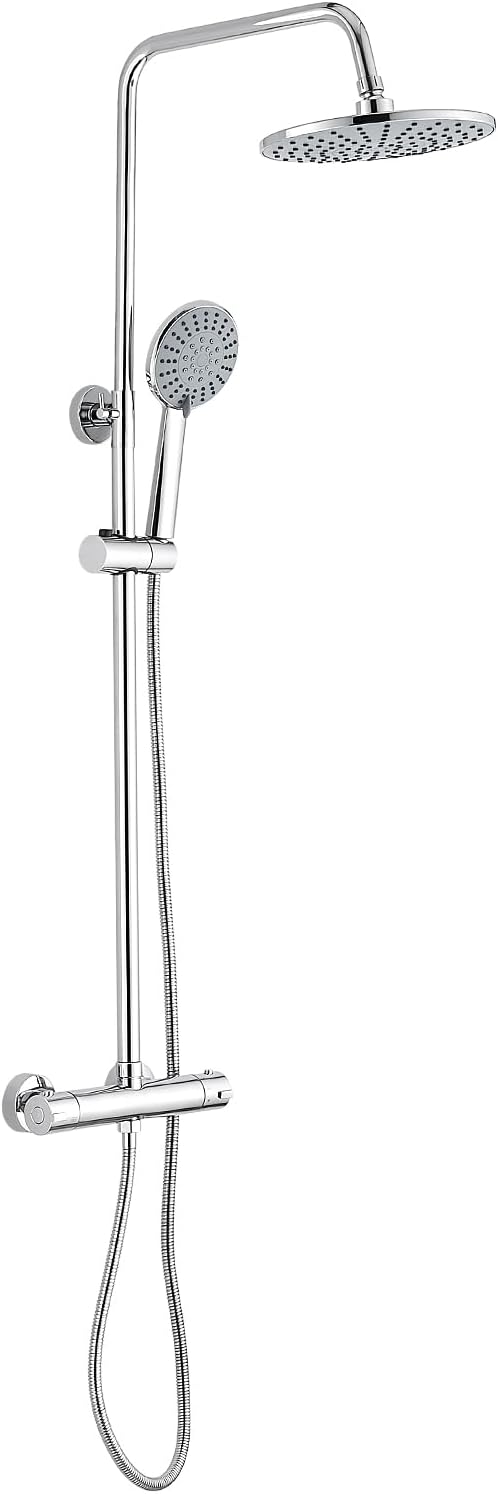 Colonna Doccia con Miscelatore Termostatico, Argento Rotondo - immagine 5