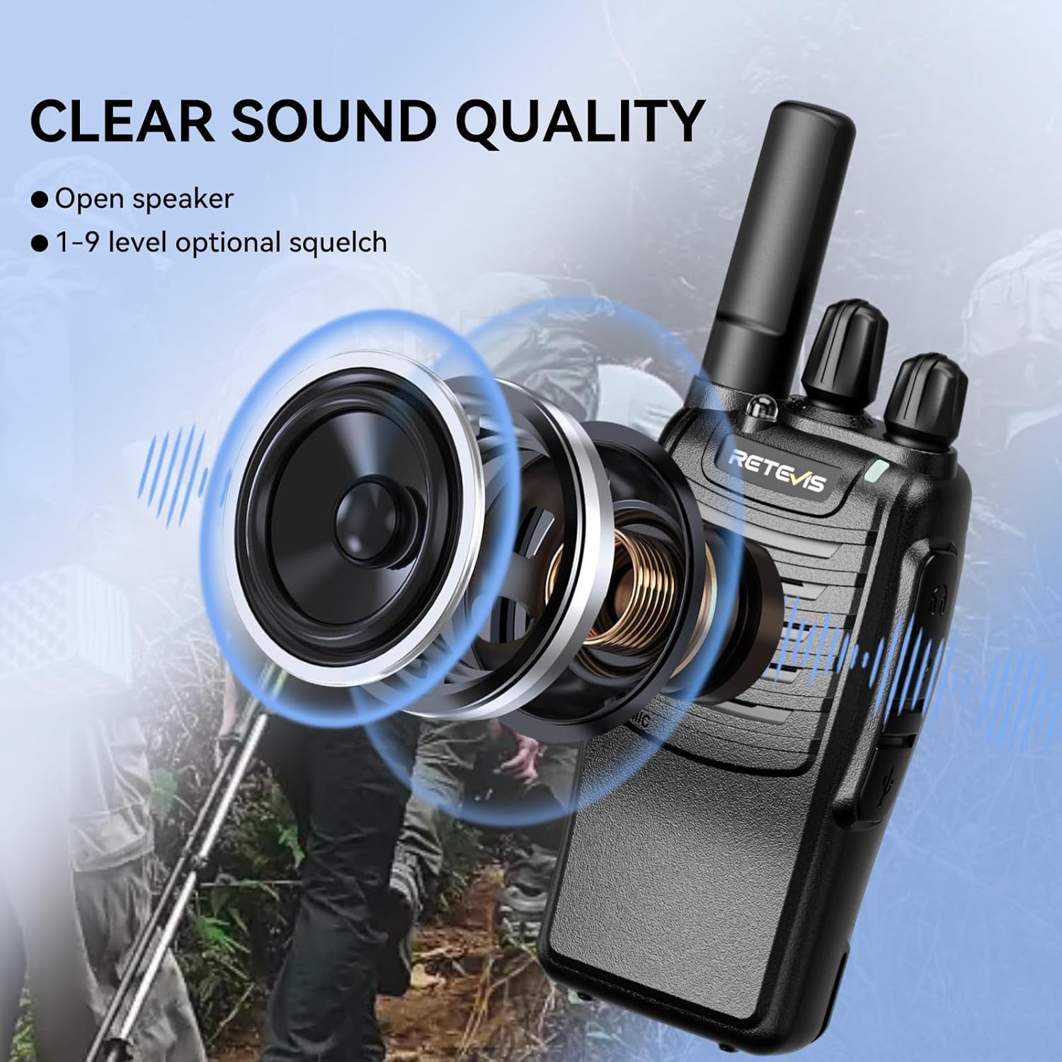 Retevis H777 Walkie Talkie PMR446 USB-C, Nero (3 Pezzi) - immagine 6