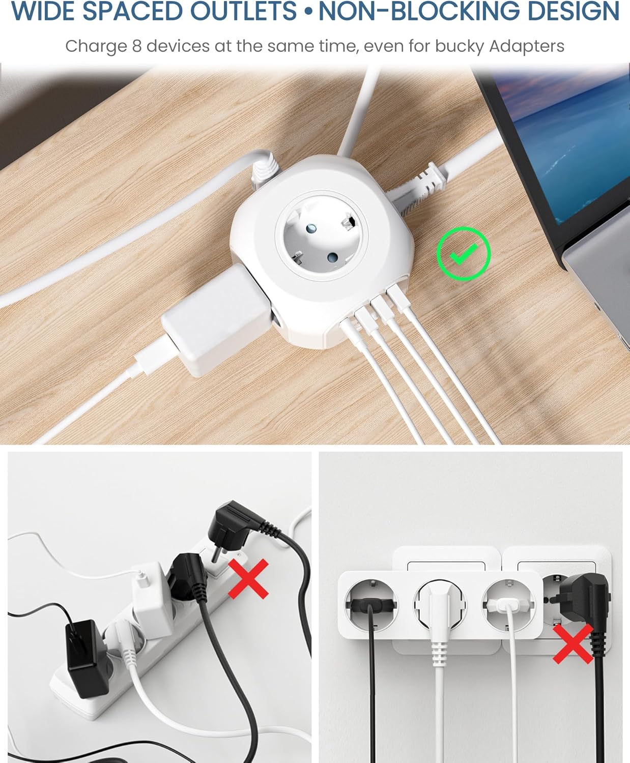 Lencent Multipresa Cubo 8 in 1 da 5M - immagine 5