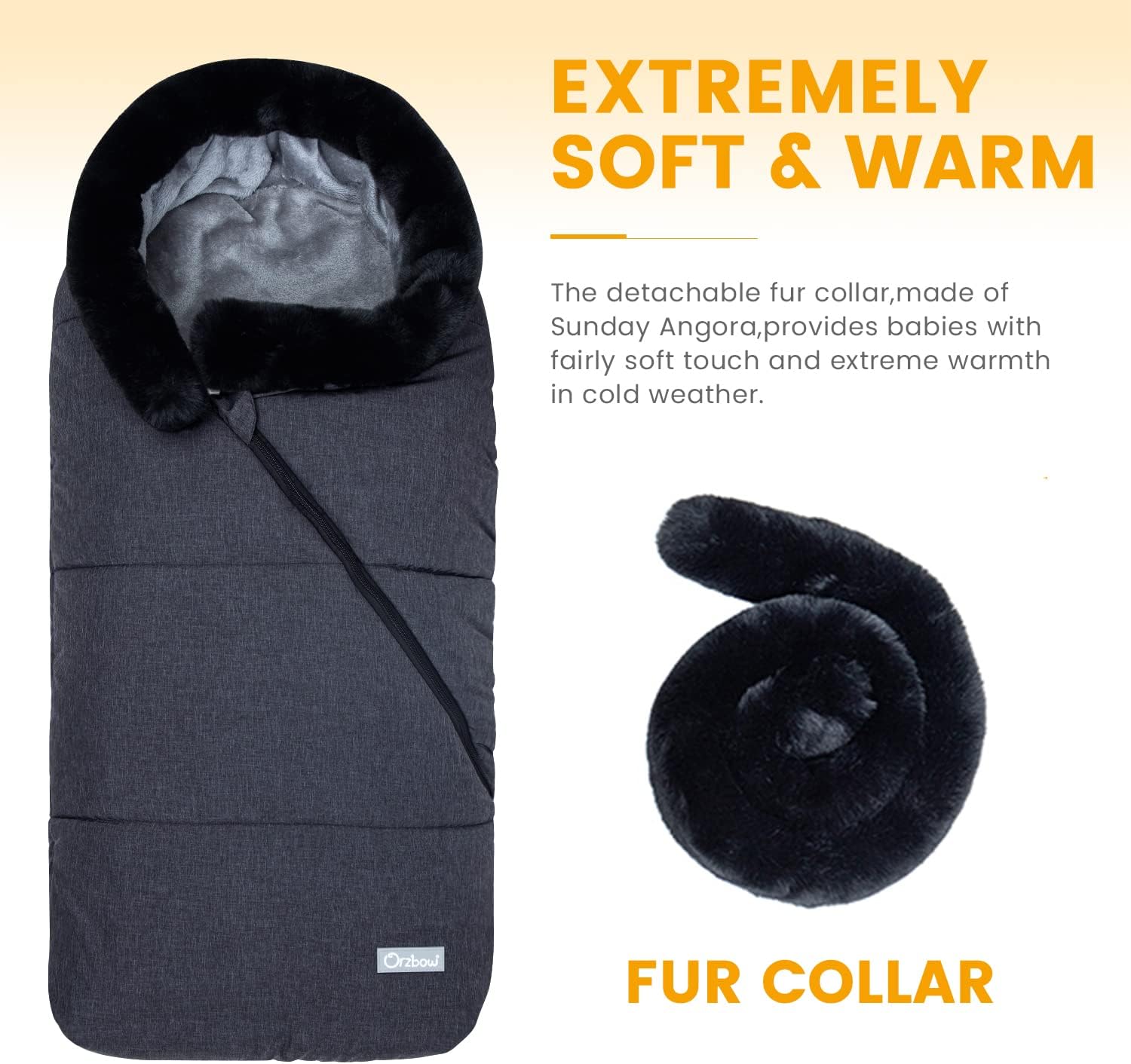 Orzbow Sacco Termico Universale per Passeggino, Grigio Scuro - immagine 2