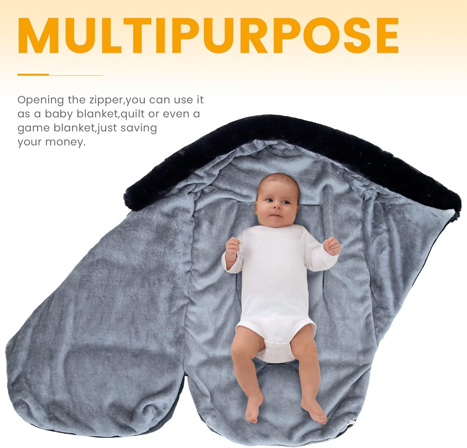 Orzbow Sacco Termico Universale per Passeggino, Grigio Scuro - immagine 5