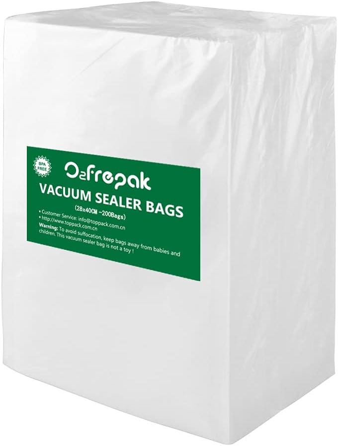 O2frepak 200 Buste Sottovuoto Alimenti 28x40cm