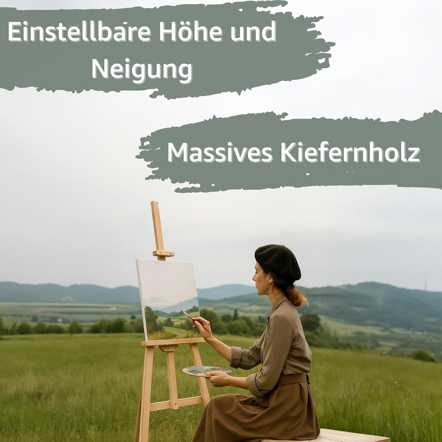 Cavalletto Pittura in Legno 150 cm (2 pezzi) - immagine 3