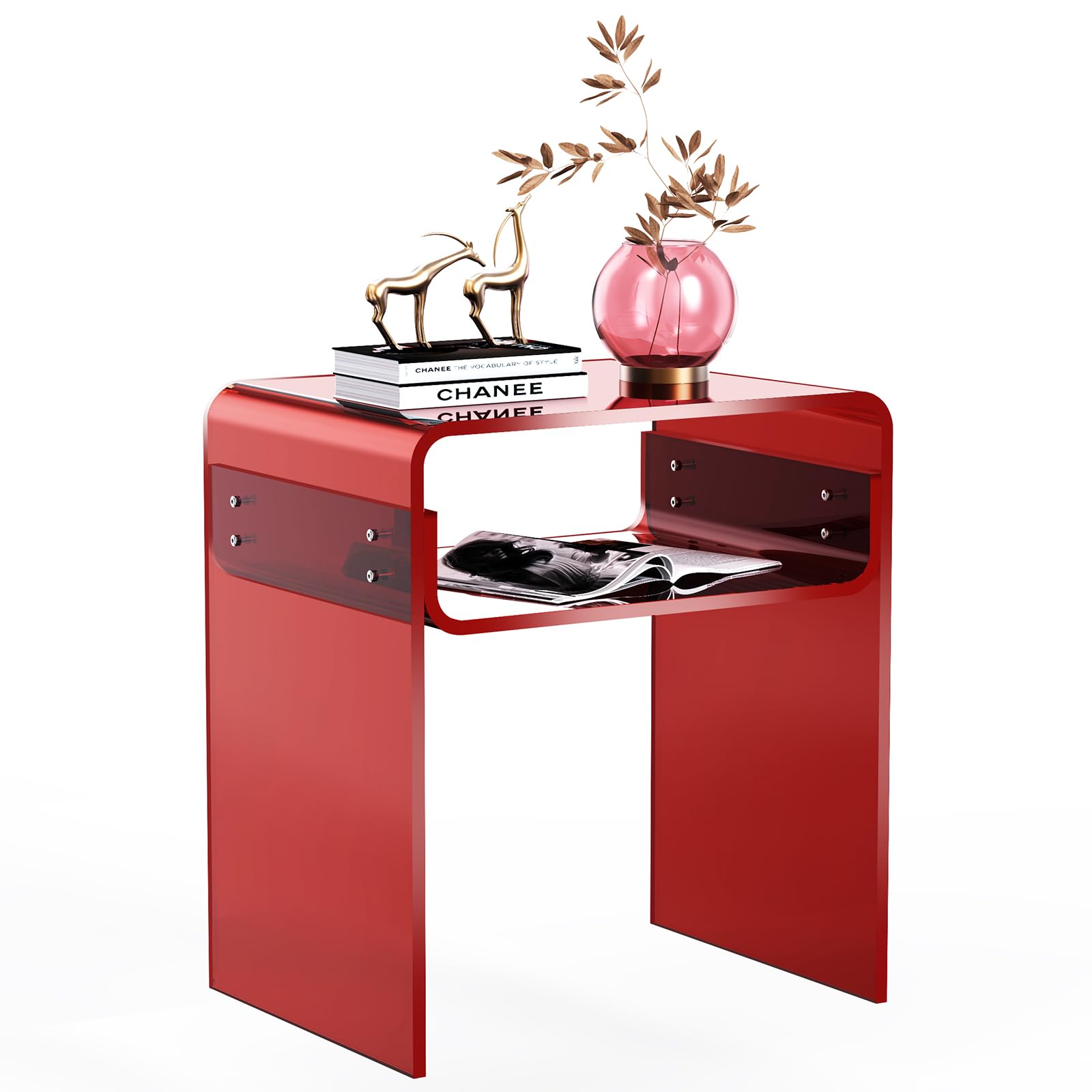 Solaround Tavolino da Salotto in Acrilico, Rosso