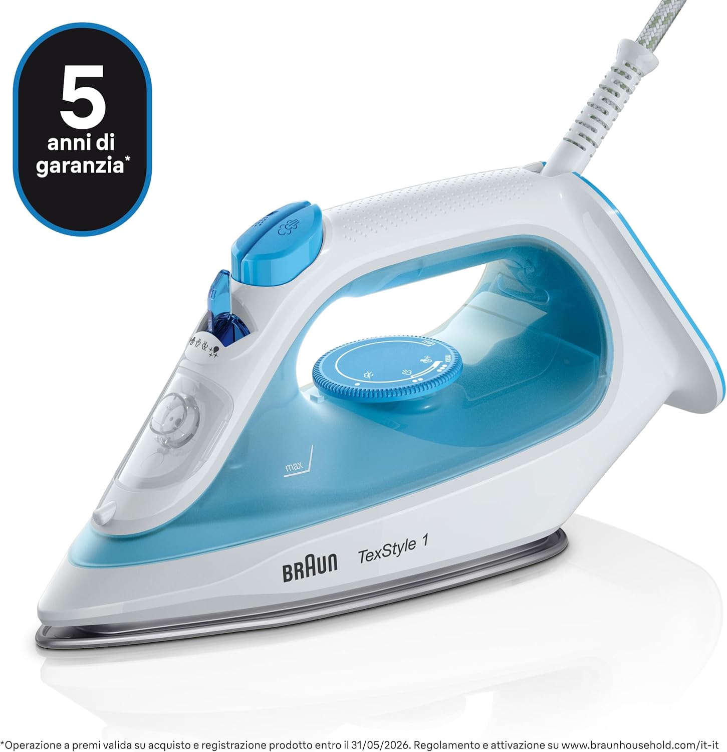 Braun TexStyle1 SI 1050BL - Ferro da Stiro a Vapore 2000W - immagine 2