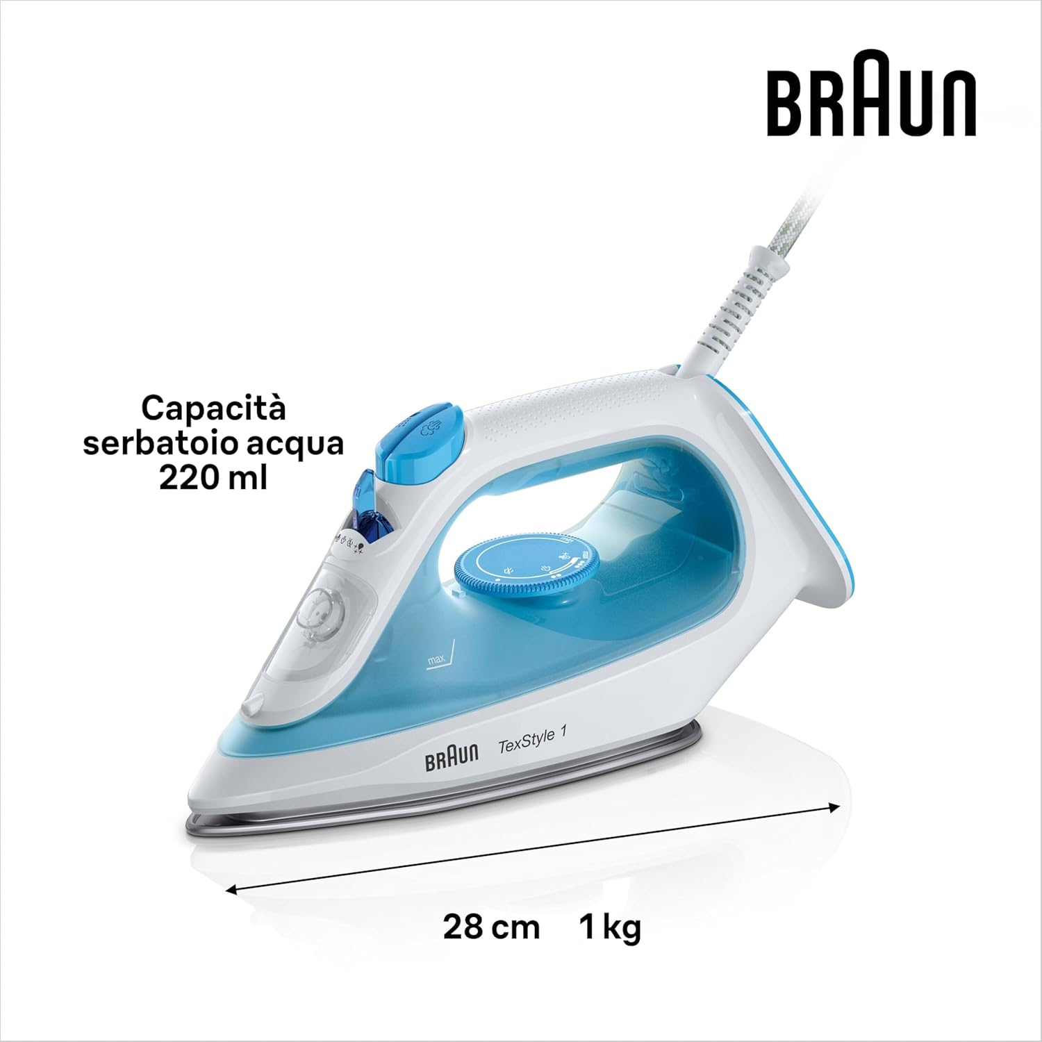 Braun TexStyle1 SI 1050BL - Ferro da Stiro a Vapore 2000W - immagine 4