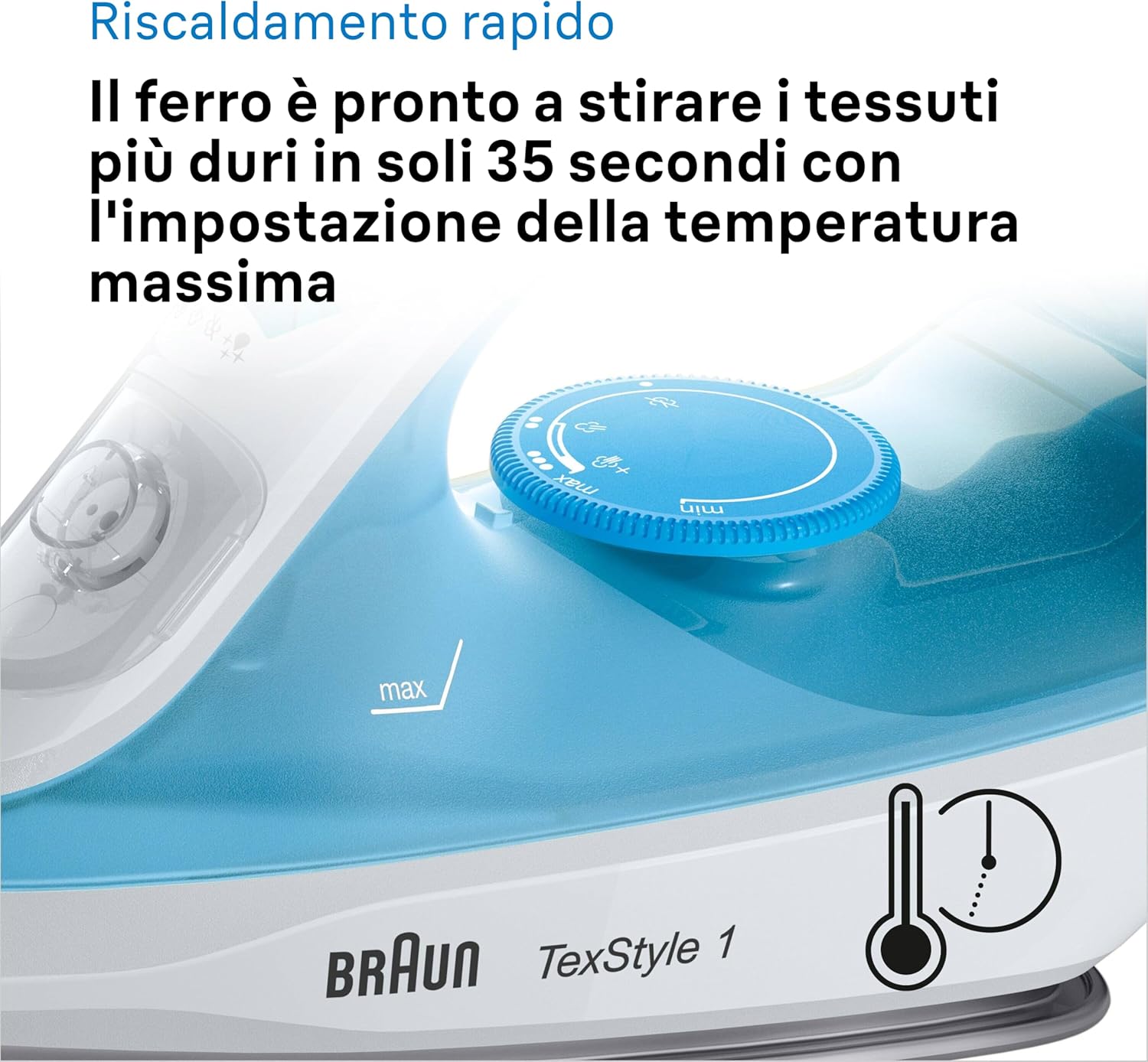 Braun TexStyle1 SI 1050BL - Ferro da Stiro a Vapore 2000W - immagine 6