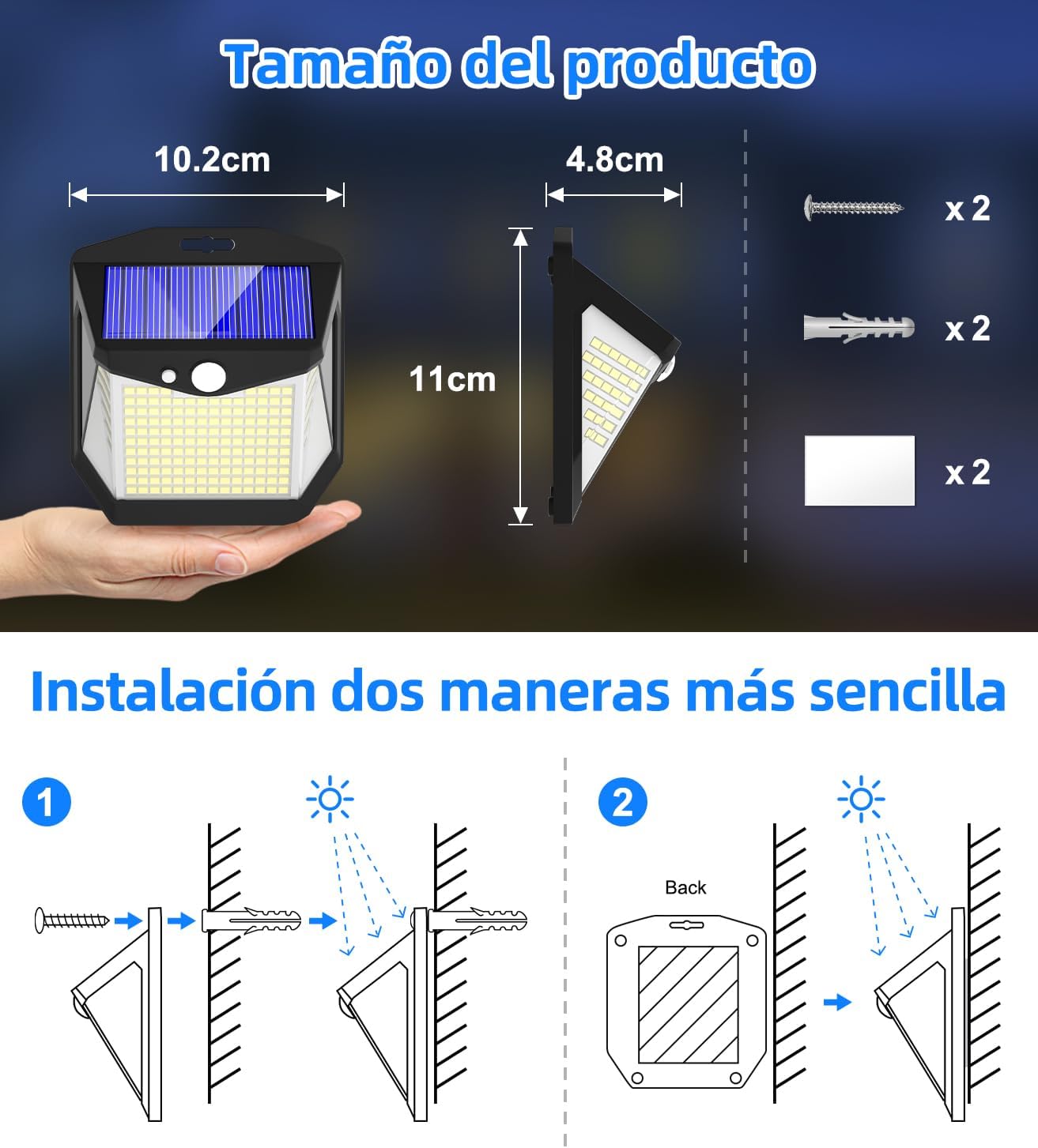 Luci LED Esterno Giardino Solare 248 LED (2 Pezzi) - immagine 5