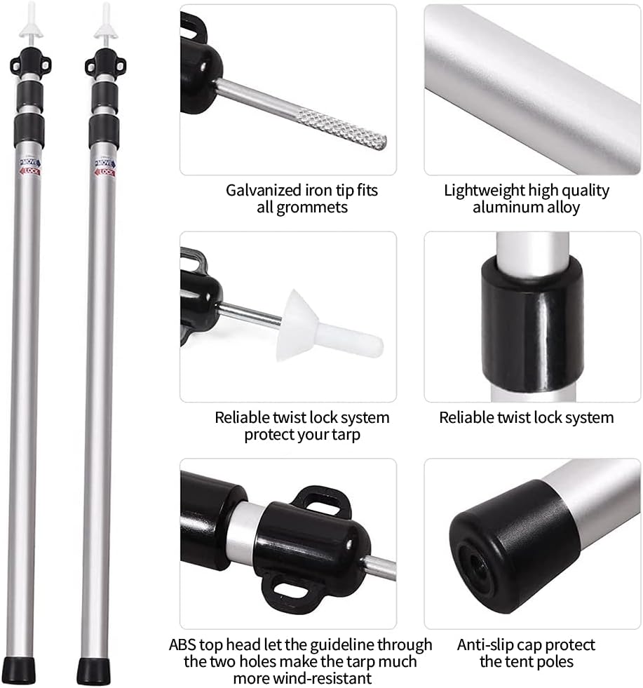 2 Pali Telescopici in Alluminio 2.3m per Tenda - immagine 5