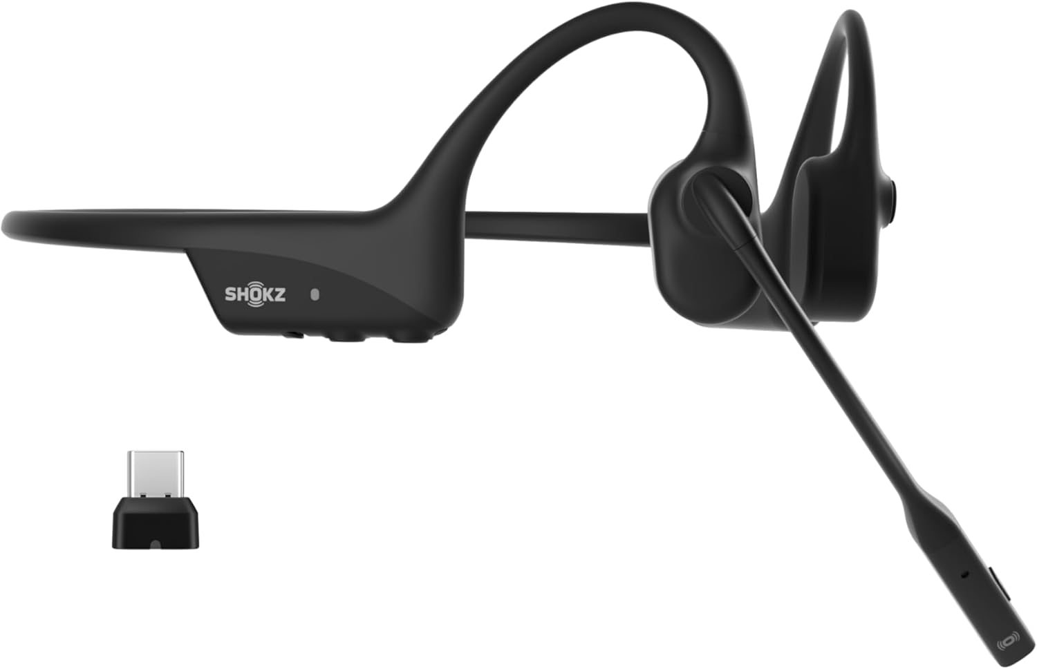 Shokz OpenComm2 UC - Auricolari a conduzione ossea, Nero - immagine 1