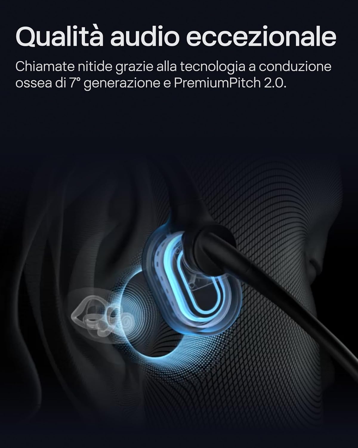 Shokz OpenComm2 UC - Auricolari a conduzione ossea, Nero - immagine 4
