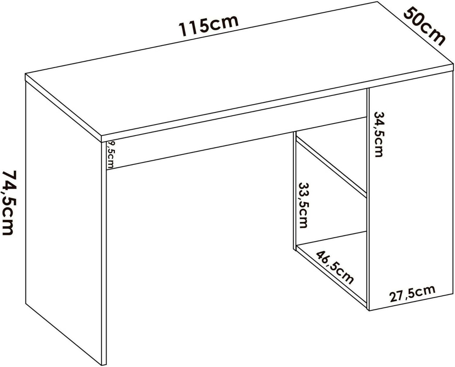 Dmora Scrivania Grigna con Scaffali, Bianco e Antracite - immagine 2