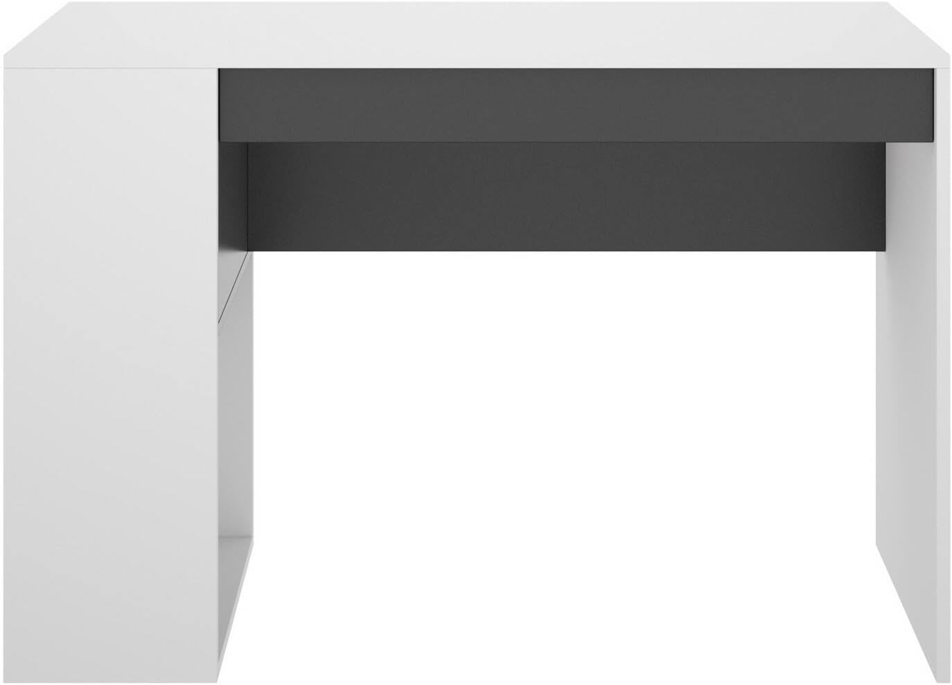 Dmora Scrivania Grigna con Scaffali, Bianco e Antracite - immagine 5