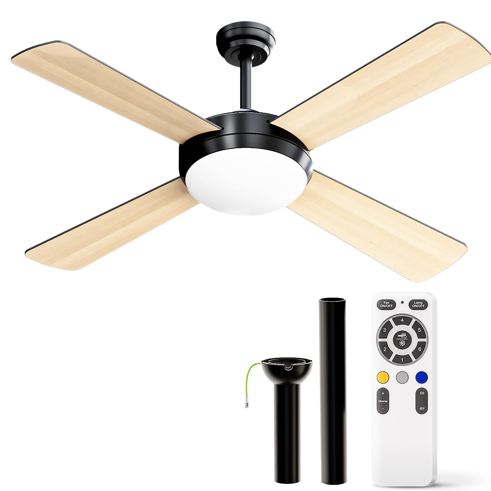 Hooled Ventilatore da Soffitto con Luce 116cm