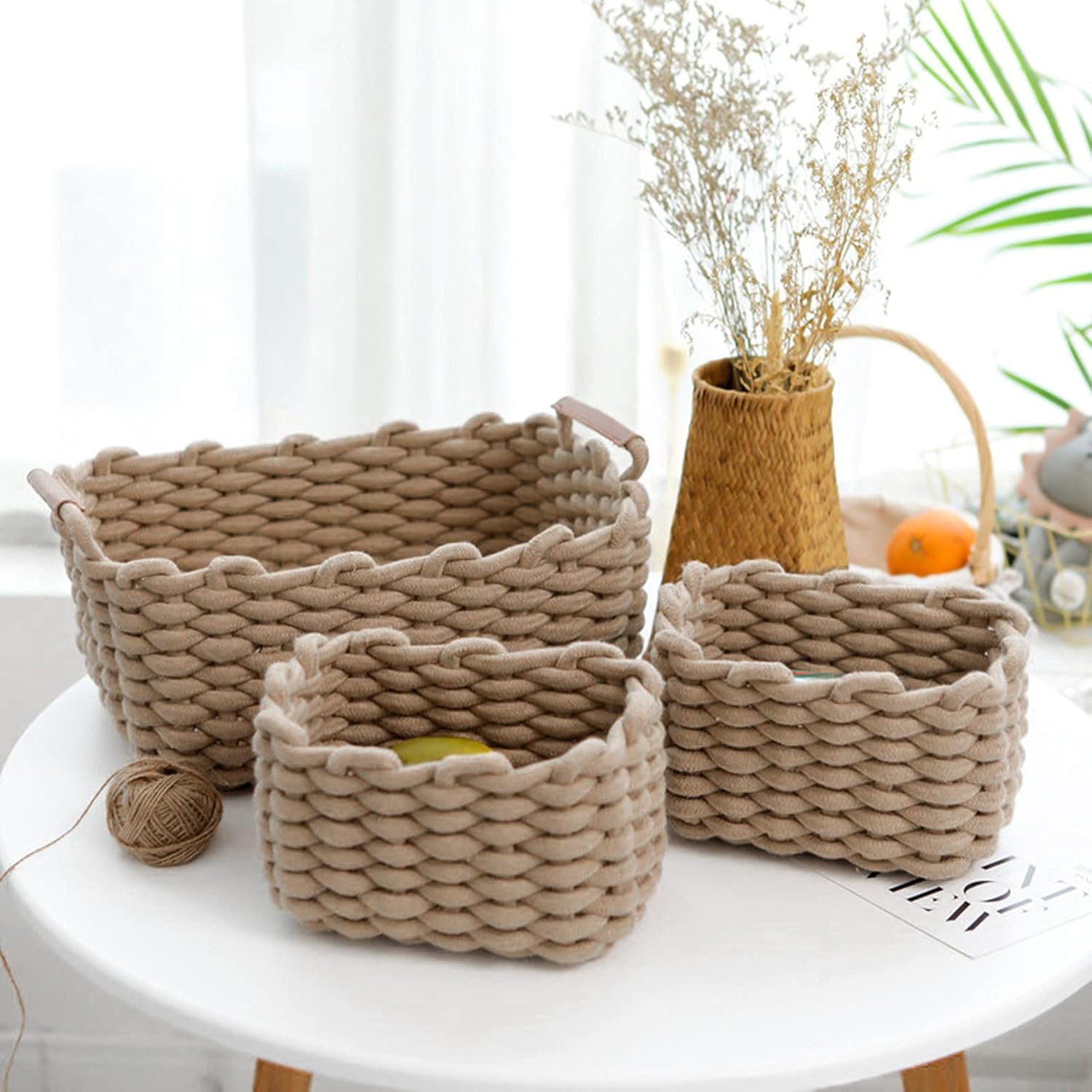 Icegrey Cestini in Corda di Cotone (Set 3), Cachi - immagine 3