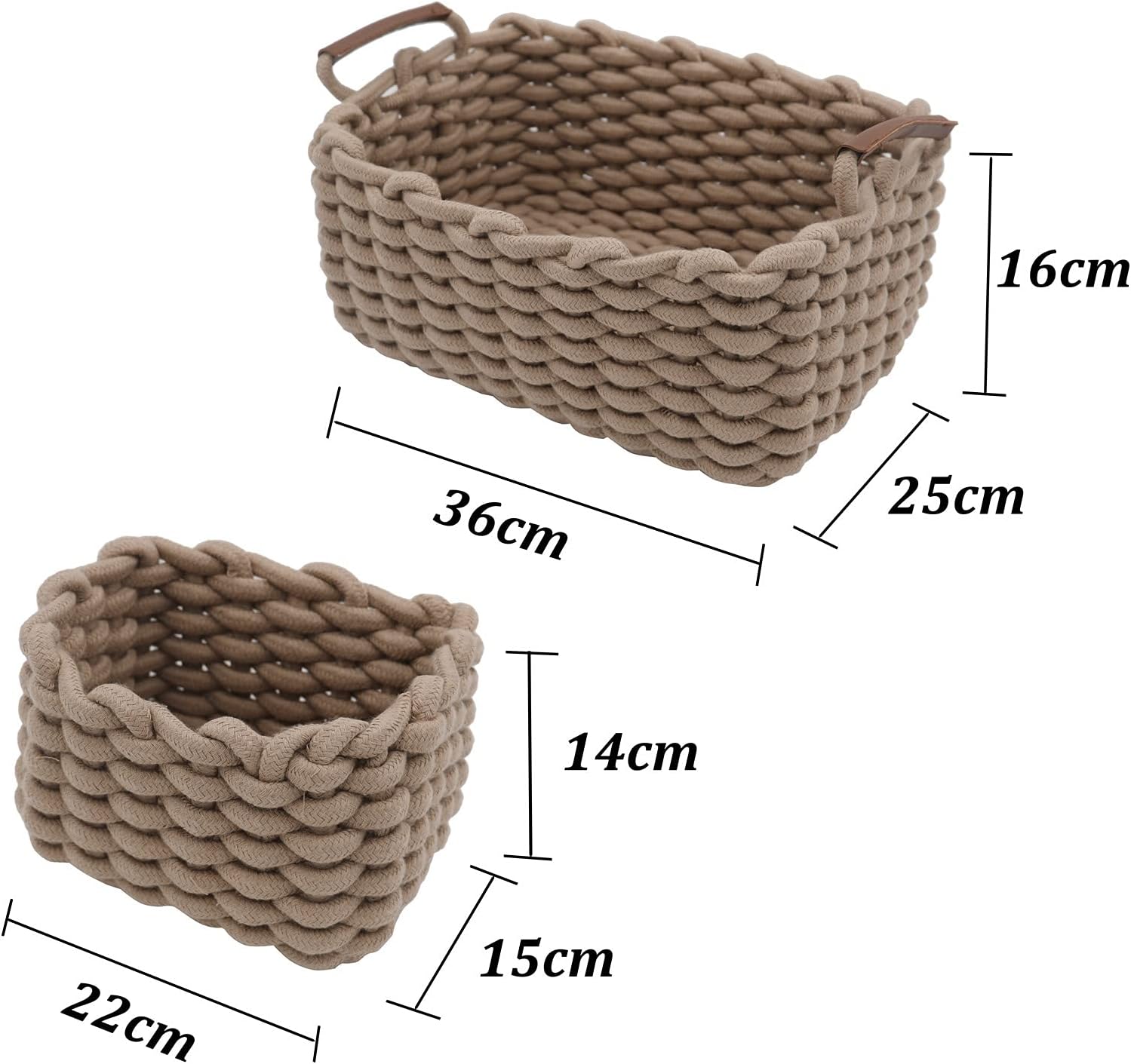 Icegrey Cestini in Corda di Cotone (Set 3), Cachi - immagine 4