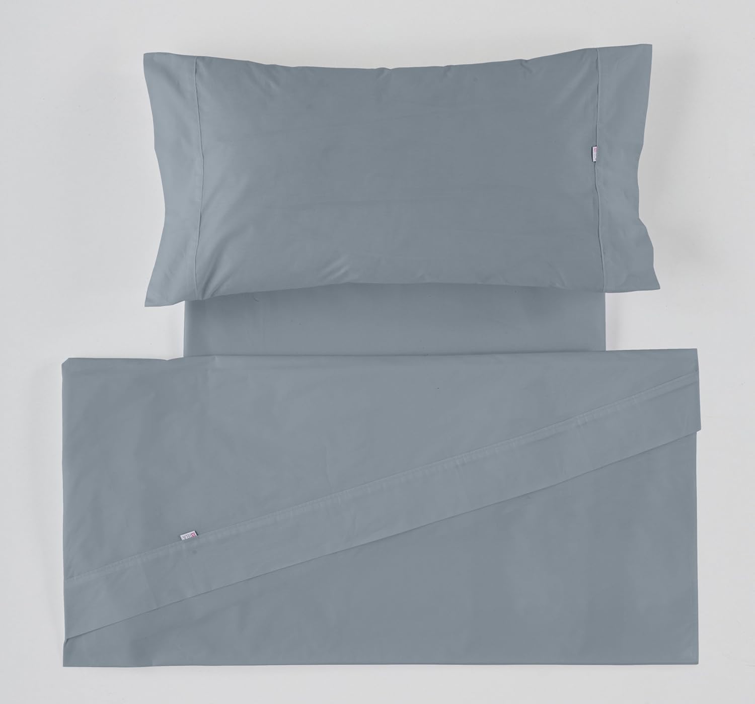 Juego de sábanas color acero Cama de 105 (3 piezas) - 100% algodón - 200 hilos - immagine 4