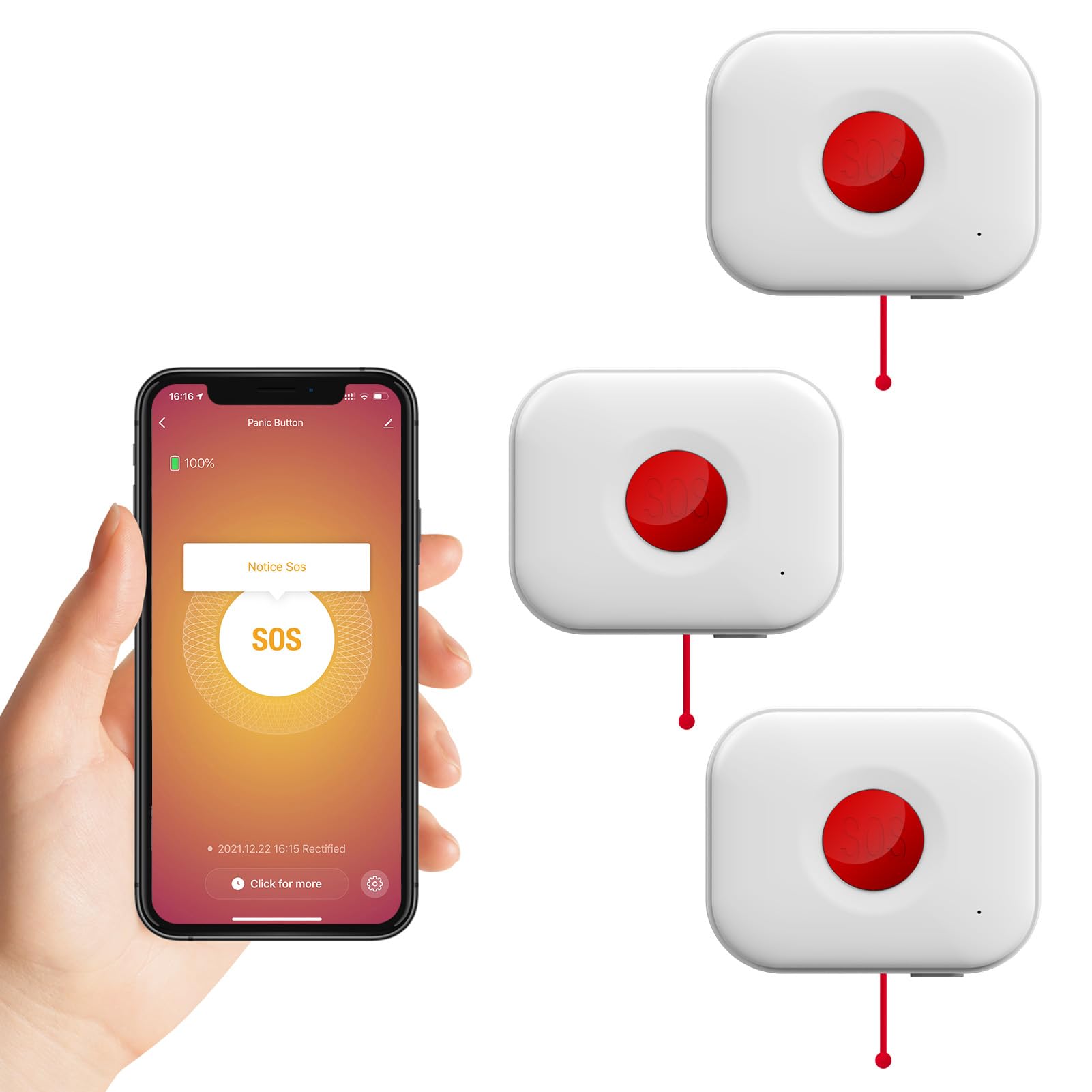 Wolf Guard TUYA - Pulsante Emergenza SOS WiFi (Set 3)