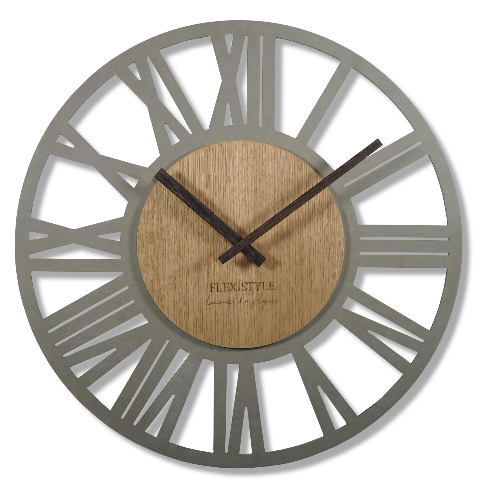 FLEXISTYLE Orologio, Legno, Grigio/Quercia, 50