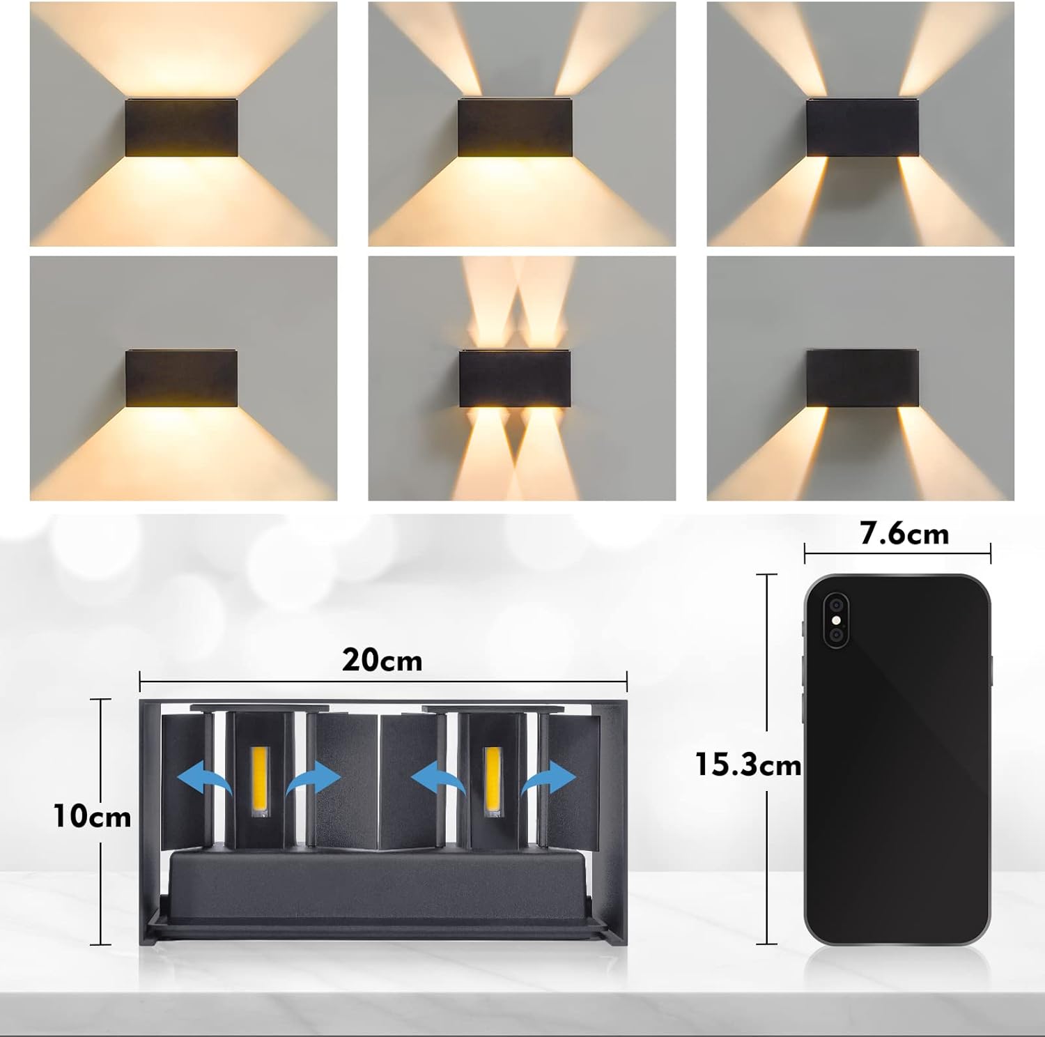 Celavy Applique da Parete LED IP65, Antracite - immagine 2