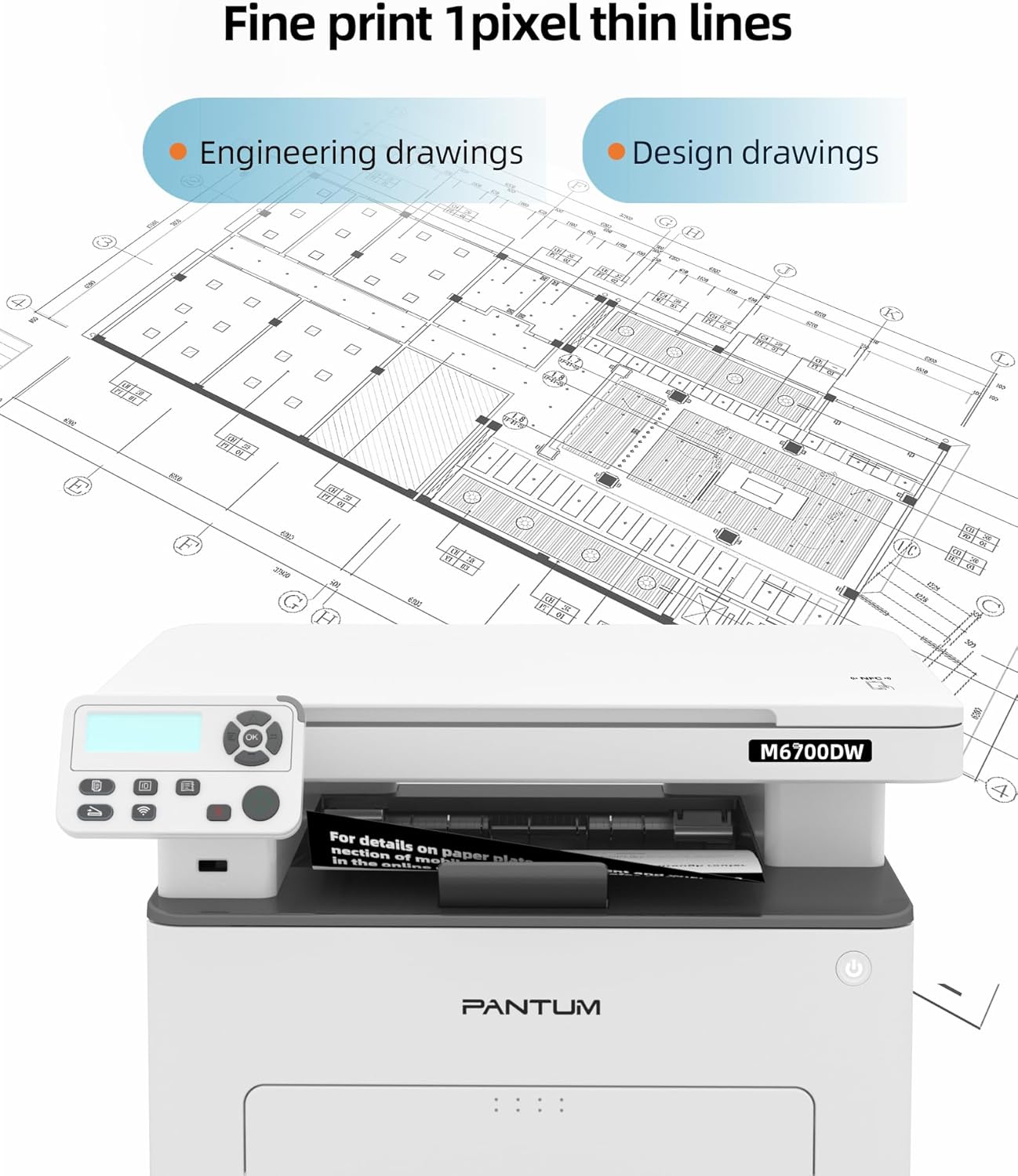 Pantum M6700DW Stampante Laser Multifunzione Monocromatica - immagine 6