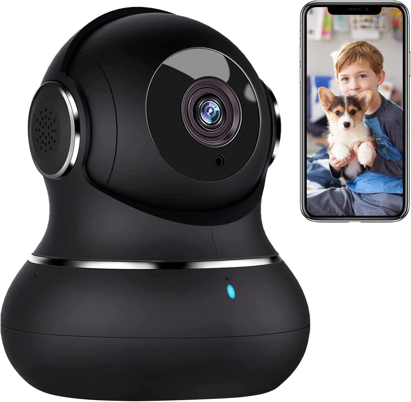 Litokam Telecamera Wi-Fi Interno 2K Pan/Tilt 360°