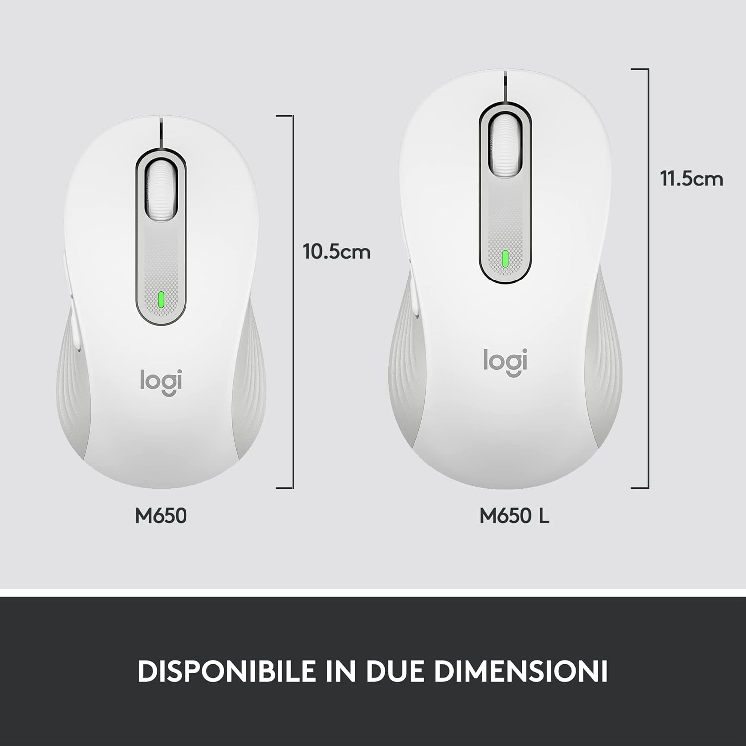 Logitech Signature M650 - Mouse Wireless, Bianco - immagine 2