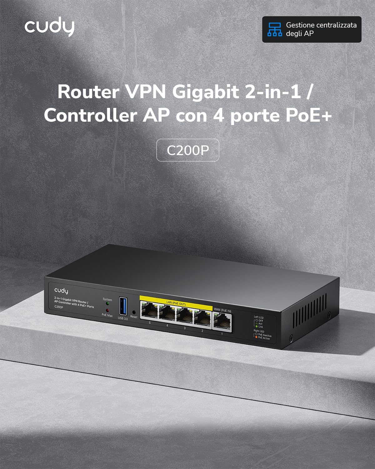Cudy Controller AP Hardware C200P e Router VPN - immagine 2
