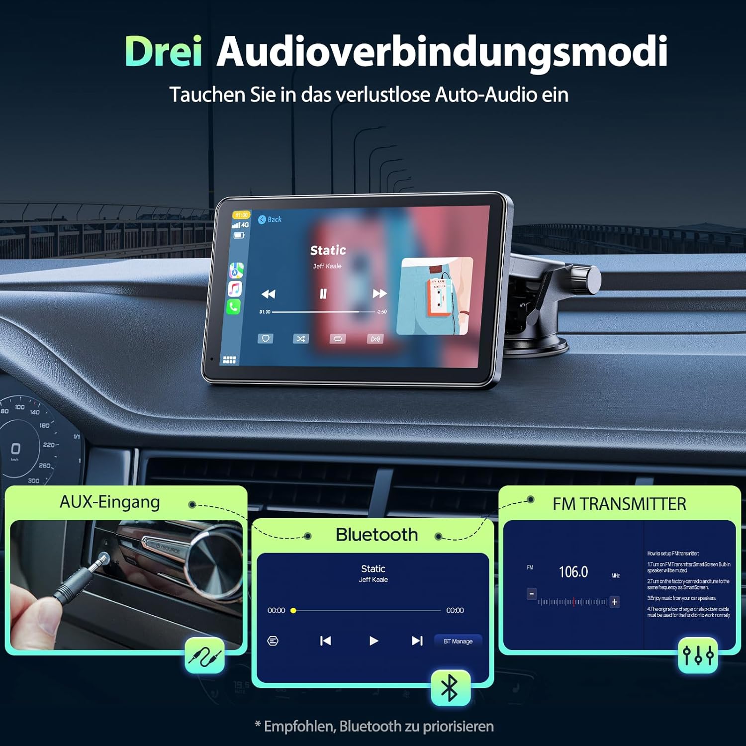 Lamtto Display Wireless Carplay Android Auto 7 Pollici - immagine 3