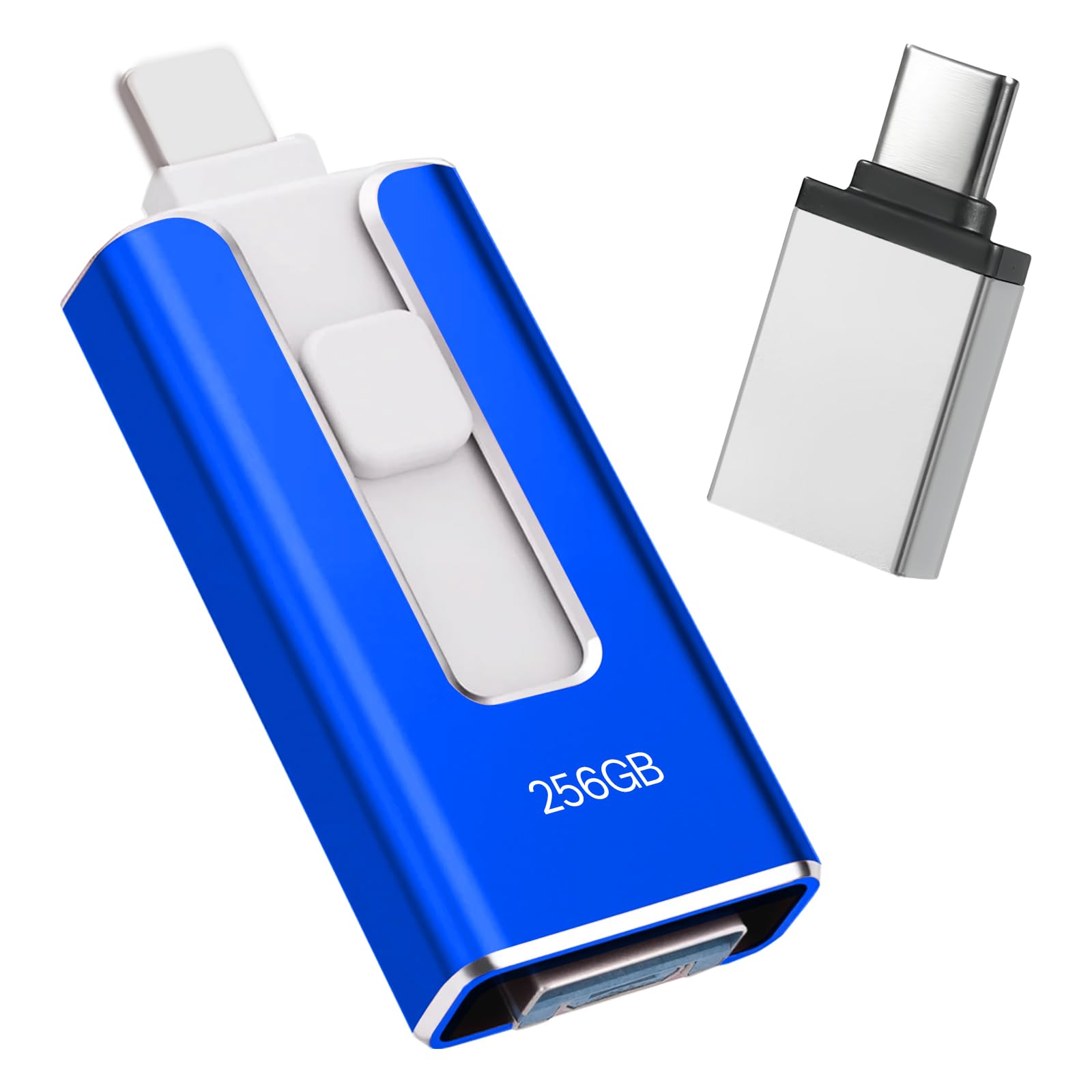 Chiavetta USB 256GB 4 in 1 MFi Certificata, Blu