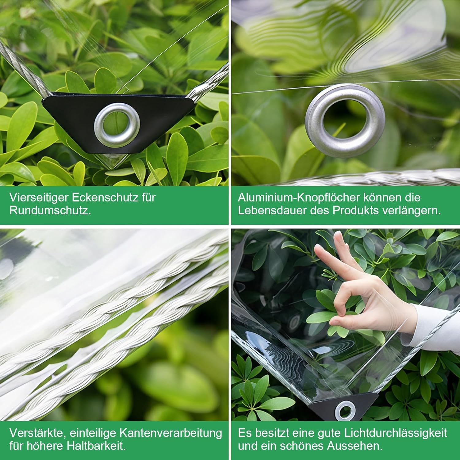 Telone Trasparente con Occhielli in PVC 450 g/mq (3x5m) - immagine 4