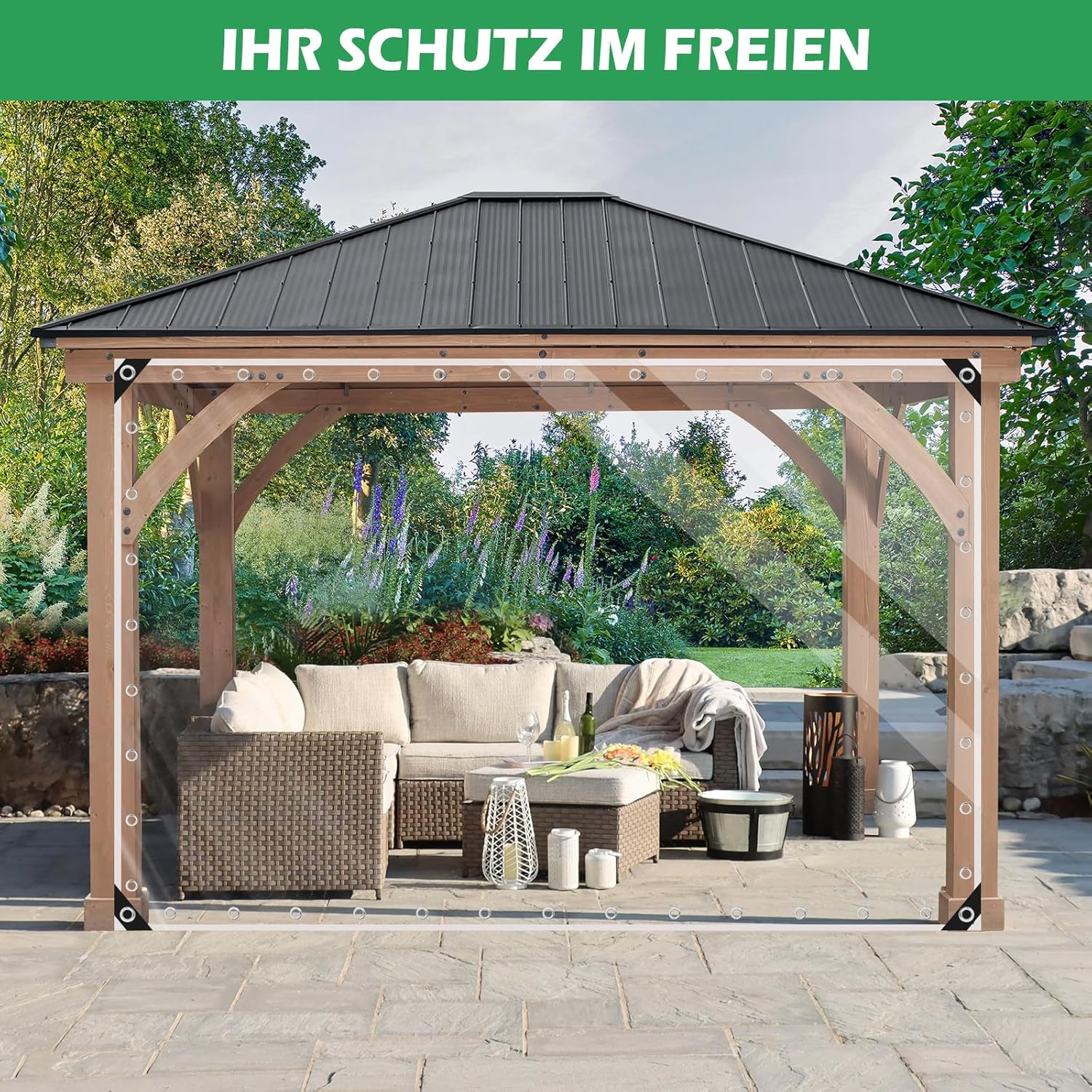 Telone Trasparente con Occhielli in PVC 450 g/mq (3x5m) - immagine 5