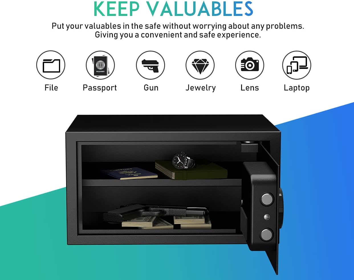 Rpnb Deluxe Cassaforte a Tastiera Numerica 28L - immagine 3