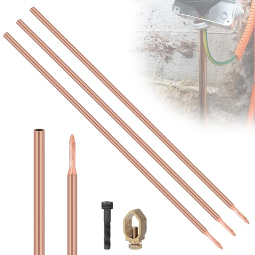 Efuturetime 3 x Barra di Terra 1m Ø17,2mm